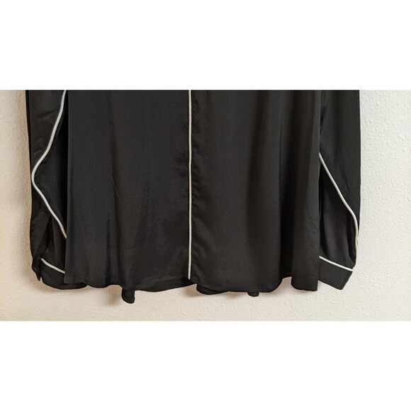 Women's UNIVERSAL STANDARD Black Viscose/Spandex Long Sleeve Blouse M/18-20 - Picture 11 of 16